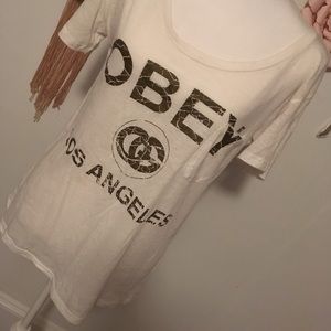 Oversized Gold Embellished Obey Tee Shirt 💕